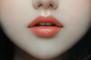 女性の美しい唇のクローズアップ