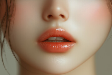 女性の美しい唇のクローズアップ