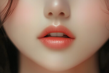 女性の美しい唇のクローズアップ