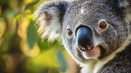 Obraz premium Close up of koala with delicate whiskers and soft fur