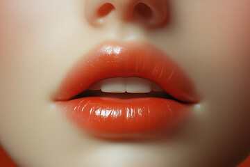 女性の美しい唇のクローズアップ