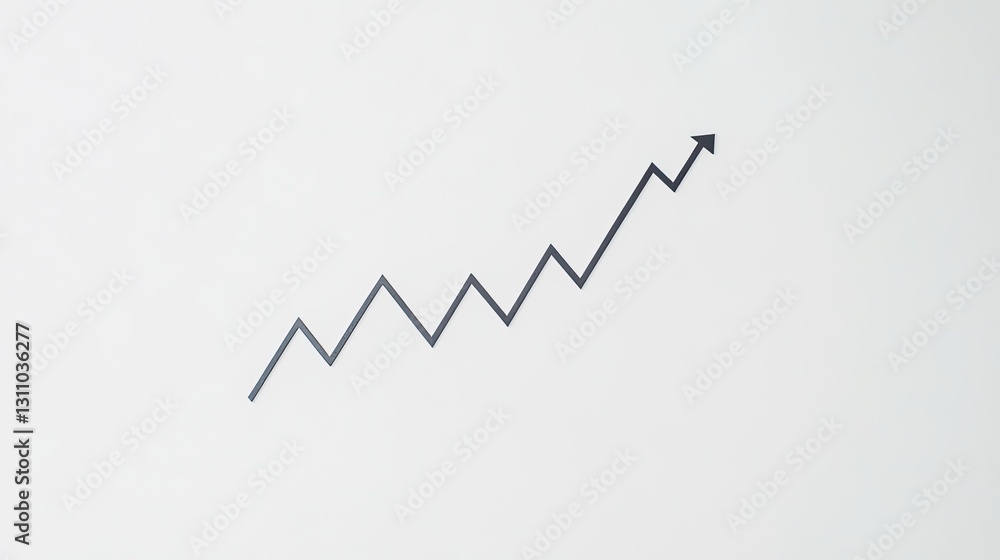 Poster a white background with a line graph showing a sharp increase in revenue, symbolizing financial succ