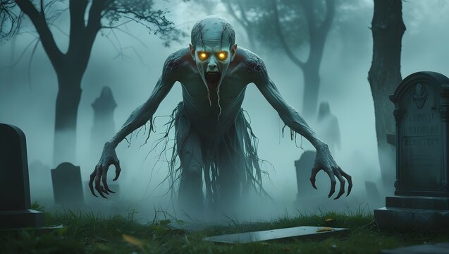 The Hollow-Eyed Creature Emerging from the Fog