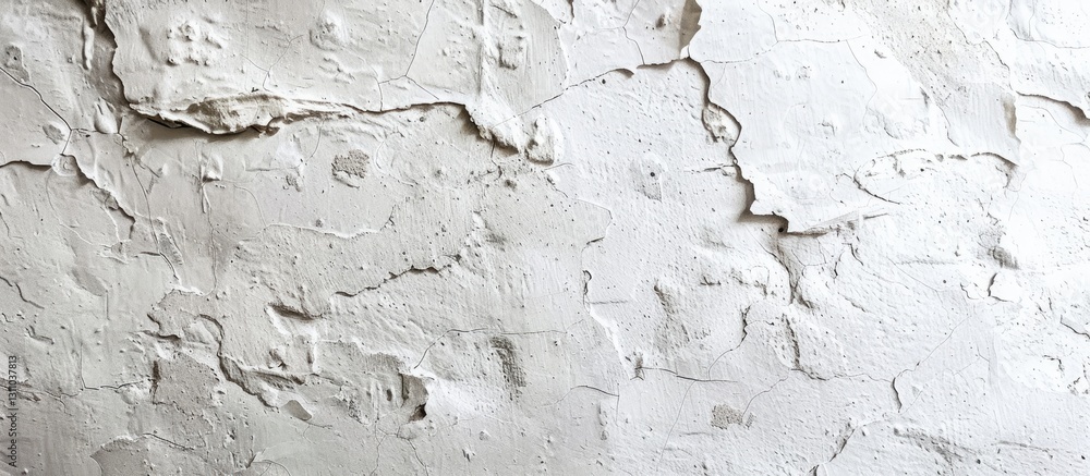 Aufkleber Rough textured white wall with cracks and imperfections fills the frame creating an unfinished look ideal for copy space applications