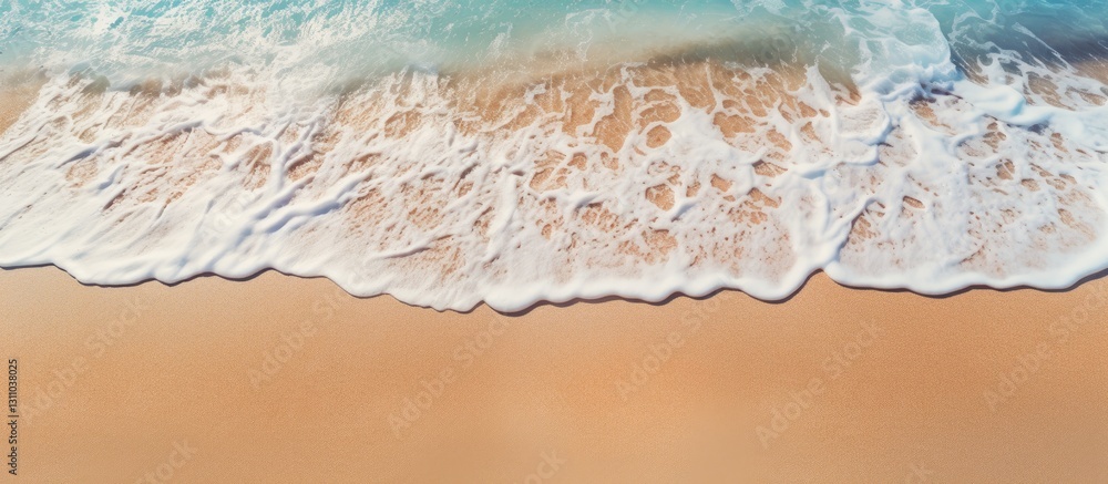 Aufkleber abstract oceanic wave forming sandy beach pattern with beige and turquoise hues blending harmoniousl