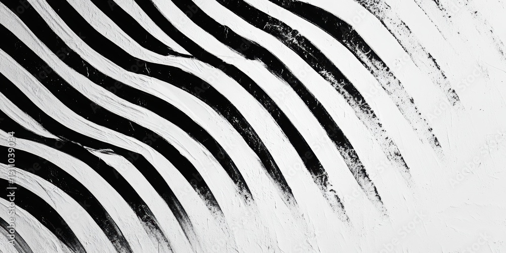 Poster abstract zebra stripes: a captivating abstract image showcases a pattern of bold black and white str