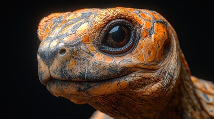 Obraz premium Close-Up of a Colorful Turtle with Intricate Shell Patterns