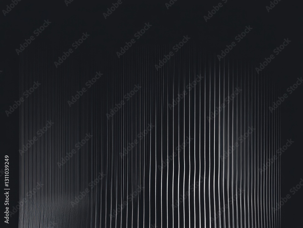 Poster abstract metallic lines: a captivating abstract composition of vertical metallic lines, creating a s