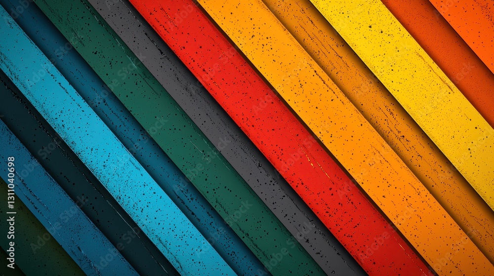 Poster abstract colorful background with diagonal stripes and texture
