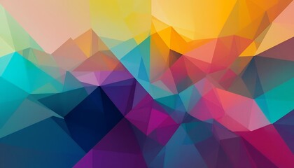 Obraz premium Vibrant Colorful Abstract Polygonal Landscape Design
