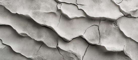 Gray sand texture featuring a detailed pattern of cracks and layers with a matte finish showcasing unique geological characteristics.