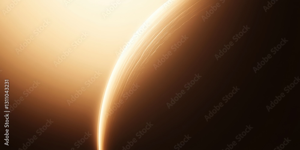 Poster celestial sphere: abstract image of a planet or celestial body, with a bright aura and intricate atm