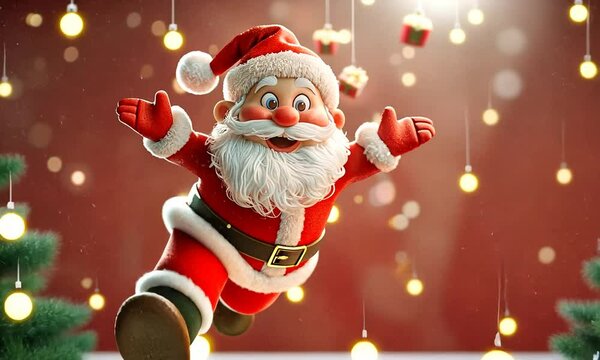 Joyful Santa Claus Cartoon Animation Bringing Christmas Cheer and Holiday Spirit