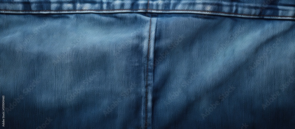 Poster stylish close-up of a textured blue denim jacket showcasing the fabric's distinct weave and color va