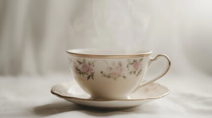 Fototapeta premium NatureFlorals Vintage Faded Overview Steam Rim Soft