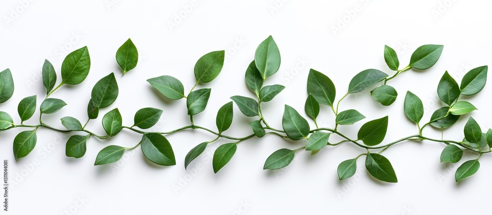 Aufkleber isolated green climbing vines of tiliacora triandra on white background showcasing lush leaves arran