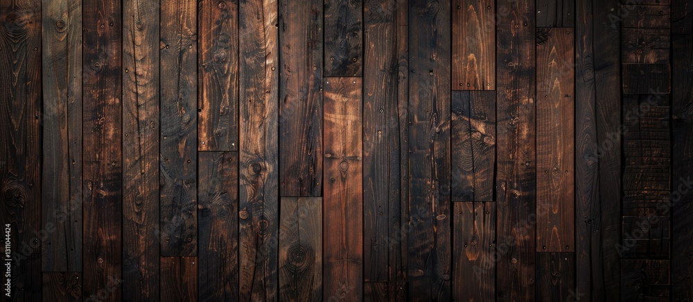 Fototapete dark rustic wooden planks background with varying shades of brown arranged in a horizontal layout sh
