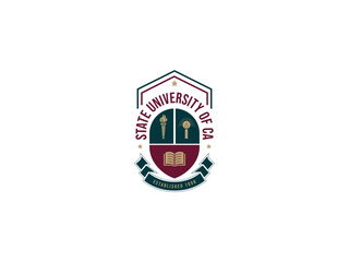 State University Of CA University Education Logo Vector Stock Illustration Logo Design