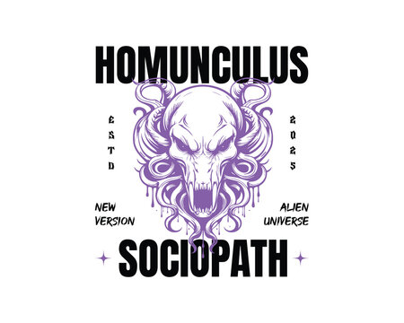 homunculus artwork design for t-shirt