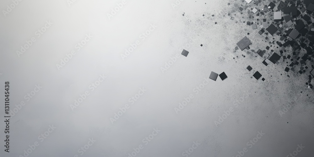 Poster abstract geometric burst: a stunning digital composition showcasing an explosion of geometric square