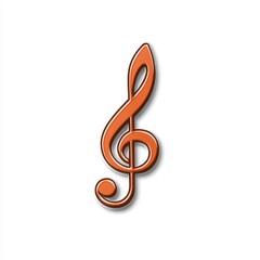 Fototapeta premium Glowing Music Note Sticker on White Background - Harmonious Rhythm in Photorealistic Style