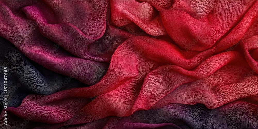 Poster vibrant fabric swirls: a mesmerizing display of flowing fabric in various shades of red, capturing t