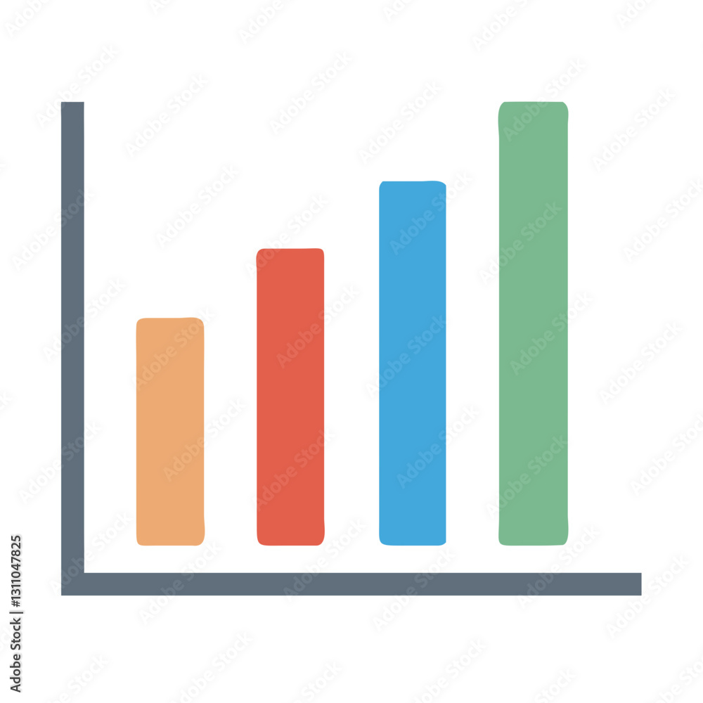 Poster colorful bar graph showcasing data growth in multiple colors for business presentation and analysis