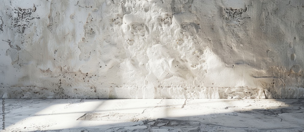 Leinwandbilder rough textured white wall with a weathered finish and soft shadows creates an ideal copy space for a