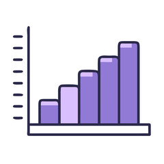 Purple Bar Chart Icon for Business Analytics, Finance, and Data Visualization