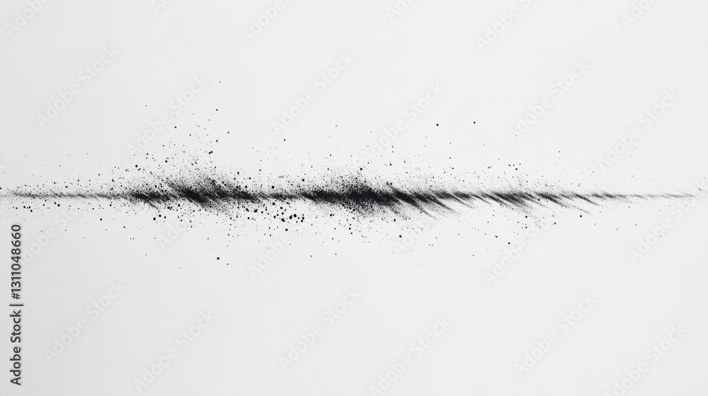 Poster abstract line of particles: an artistic composition of a textured line, created from numerous small 