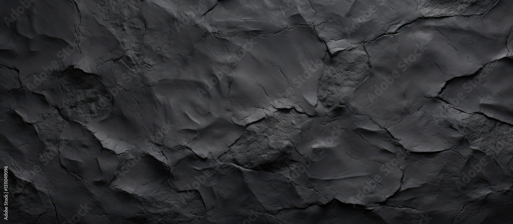Fototapete textured black plaster surface with peeling layers and intricate details showcasing depth and shadow