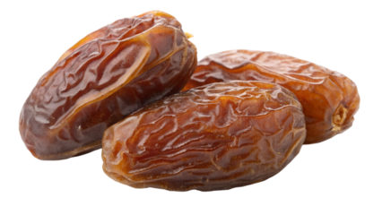 Dried dates isolated on white, Delicious date fruits on a transparent background.