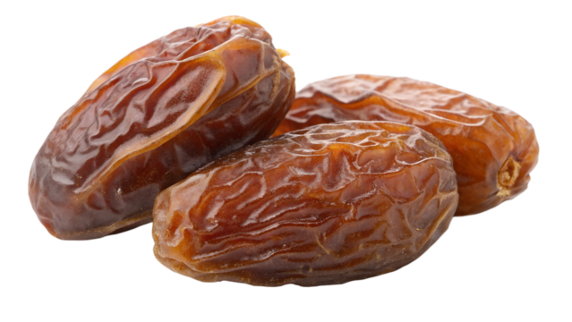 Dried dates isolated on white, Delicious date fruits on a transparent background.