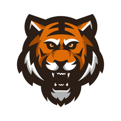 angry tiger head logo mascot