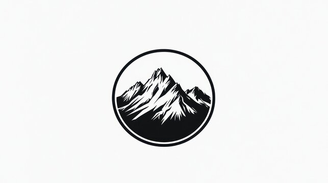 Mountain peak circle logo design, nature background, graphic design, website icon