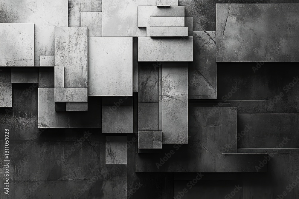 Poster geometric texture: a close-up captures an abstract composition, featuring an array of geometric shap