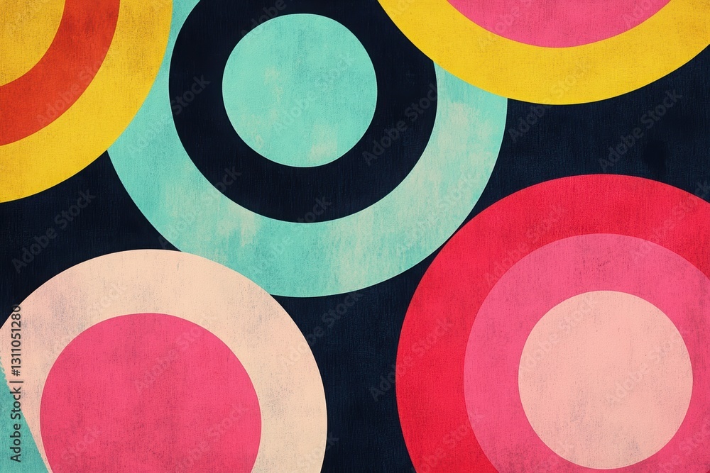 Poster abstract geometric pattern: a vibrant and eye-catching abstract design with concentric circles in a 