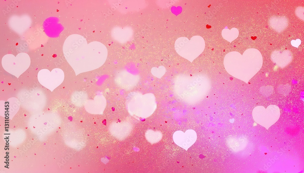 Aufkleber soft pink and red heart pattern on textured background with romantic glow, ideal for valentine's day