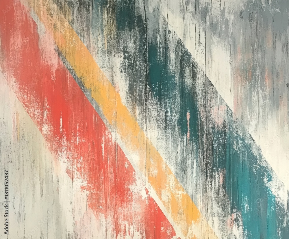 Poster abstract strokes: a textured artwork with intersecting diagonal lines, each boldly painted in vibran