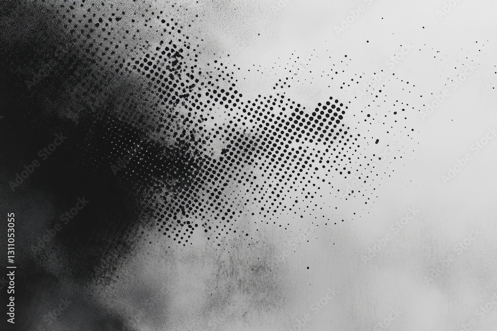 Poster abstract dots and smoke effects: a striking abstract composition of dots and blurred smoke, creating