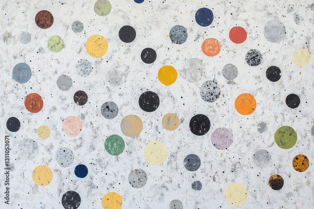 Poster colorful circles on white background: a vibrant and abstract composition featuring an array of color