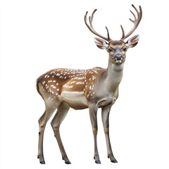Fototapeta premium Deer with antlers isolated on white background