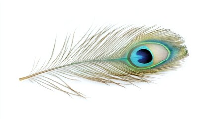 Obraz premium Vintage Vintage Peacock Perspective Feather Faded Greens