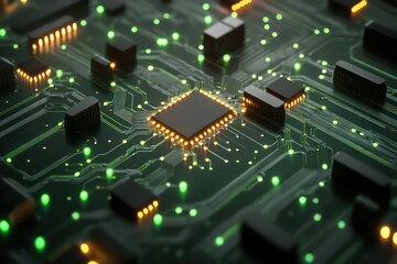 A conceptual visual of a network circuit seamlessly integrating with business intelligence.