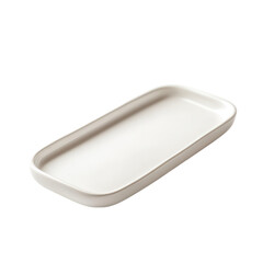 Ceramic serving tray isolated on white background, modern minimalist design, kitchen decor, tableware for hosting, home dining essentials, food presentation.