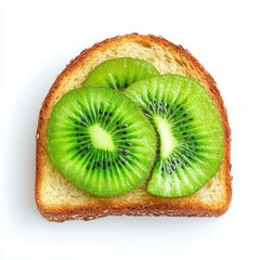 Kiwi toast isolate on white background