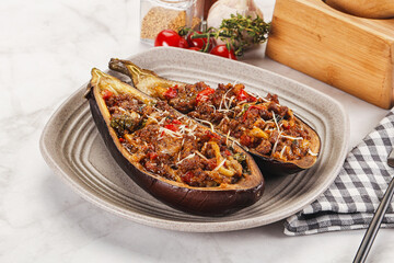 Baked eggplant with minced meat