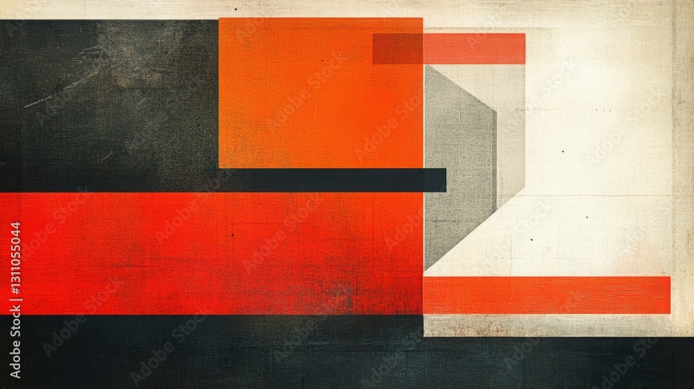 Poster geometric composition: a striking and modern geometric composition featuring bold blocks of color an