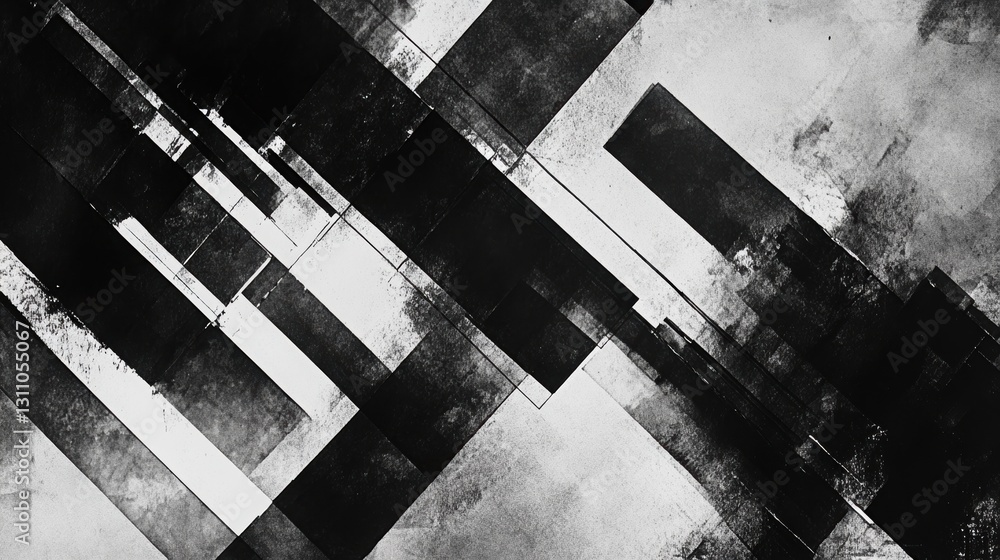 Poster abstract black and white geometry: bold diagonal lines and geometric shapes in contrasting shades cr