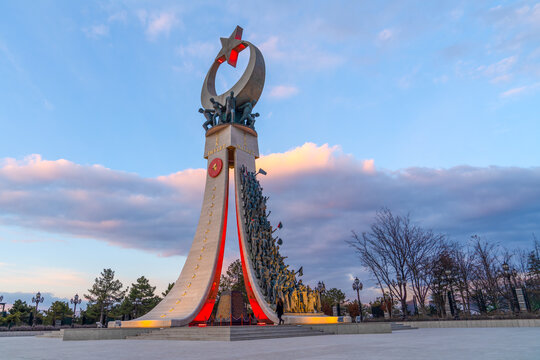 Ankara/Turkey - February 29 2020: 15 Temmuz Sehitler Aniti (July 15 th Martyrs Memorial) in Bestepe in the evening